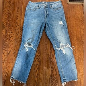Women's Distressed Blue Jeans